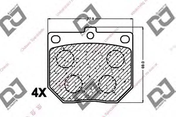 Комплект тормозных колодок, дисковый тормоз DJ PARTS BP1352