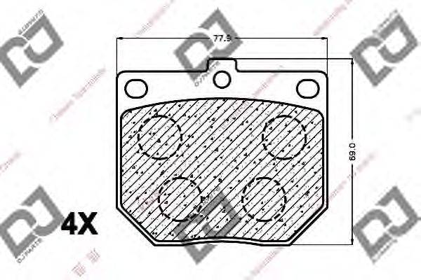 Комплект тормозных колодок, дисковый тормоз DJ PARTS BP1353