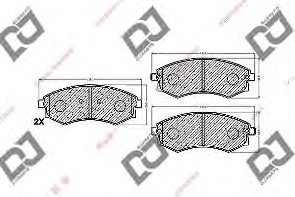 Комплект тормозных колодок, дисковый тормоз DJ PARTS BP1355
