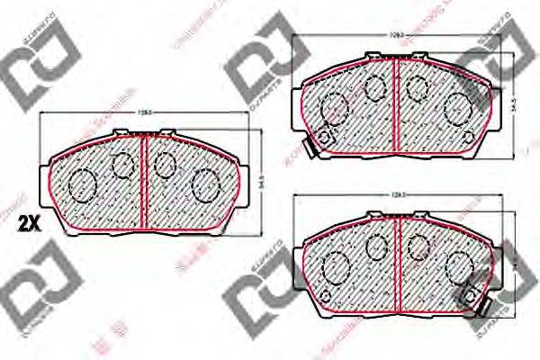 Комплект тормозных колодок, дисковый тормоз DJ PARTS BP1751