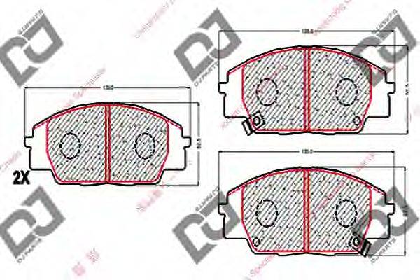 Комплект тормозных колодок, дисковый тормоз DJ PARTS BP1754