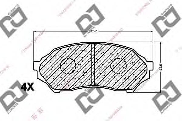 Комплект тормозных колодок, дисковый тормоз DJ PARTS BP1407