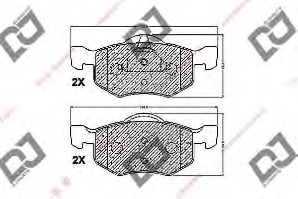 Комплект тормозных колодок, дисковый тормоз DJ PARTS BP1416