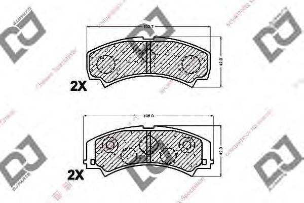 Комплект тормозных колодок, дисковый тормоз DJ PARTS BP1421