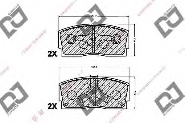Комплект тормозных колодок, дисковый тормоз DJ PARTS BP1424