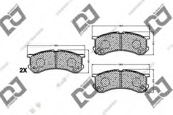 Комплект тормозных колодок, дисковый тормоз DJ PARTS BP1434