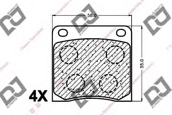 Комплект тормозных колодок, дисковый тормоз DJ PARTS BP1442