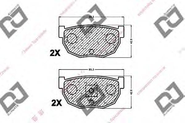 Комплект тормозных колодок, дисковый тормоз DJ PARTS BP1447