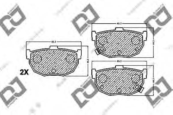 Комплект тормозных колодок, дисковый тормоз DJ PARTS BP1455