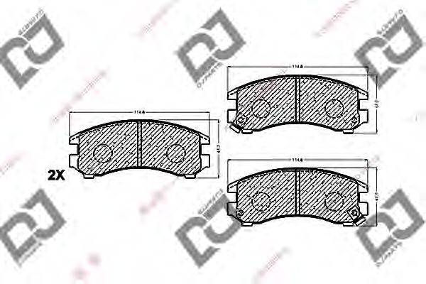 Комплект тормозных колодок, дисковый тормоз DJ PARTS BP1461