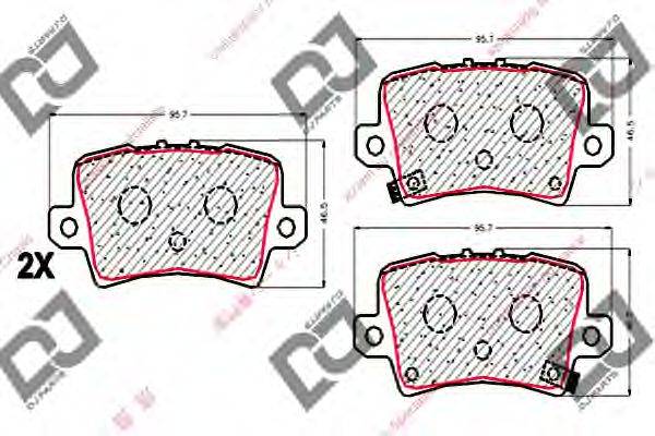 Комплект тормозных колодок, дисковый тормоз DJ PARTS BP1769