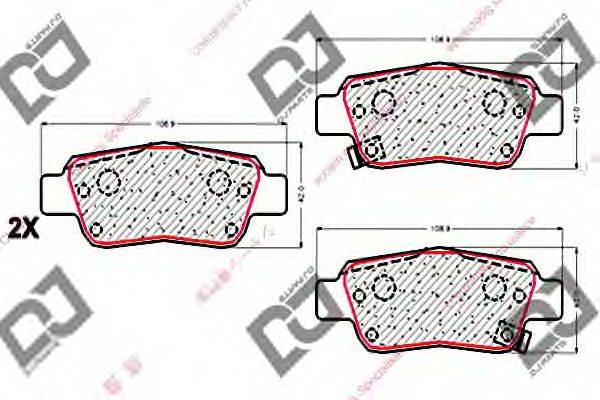 Комплект тормозных колодок, дисковый тормоз DJ PARTS BP1770