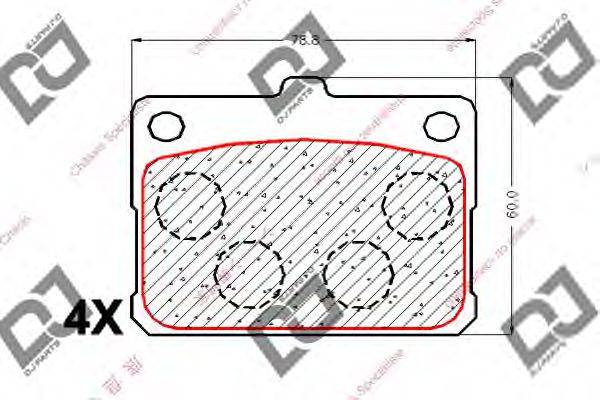 Комплект тормозных колодок, дисковый тормоз DJ PARTS BP1775