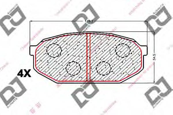 Комплект тормозных колодок, дисковый тормоз DJ PARTS BP1783