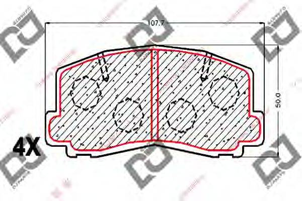 Комплект тормозных колодок, дисковый тормоз DJ PARTS BP1784