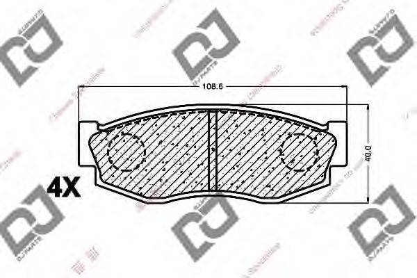 Комплект тормозных колодок, дисковый тормоз DJ PARTS BP1464