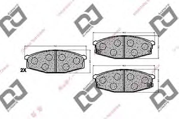 Комплект тормозных колодок, дисковый тормоз DJ PARTS BP1486