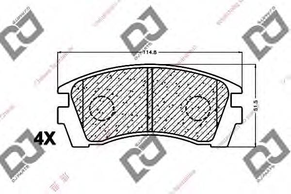 Комплект тормозных колодок, дисковый тормоз DJ PARTS BP1488