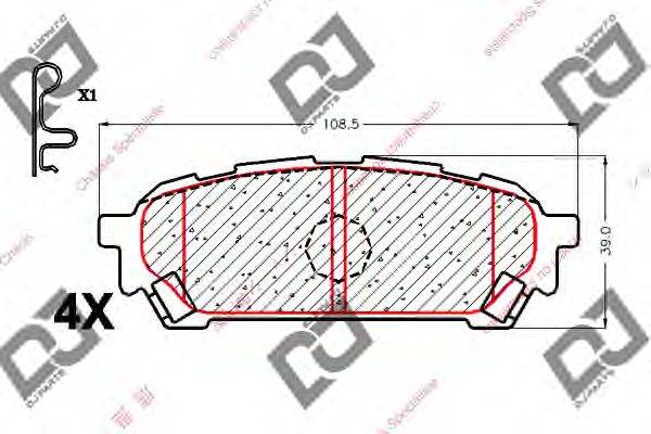 Комплект тормозных колодок, дисковый тормоз DJ PARTS BP1837