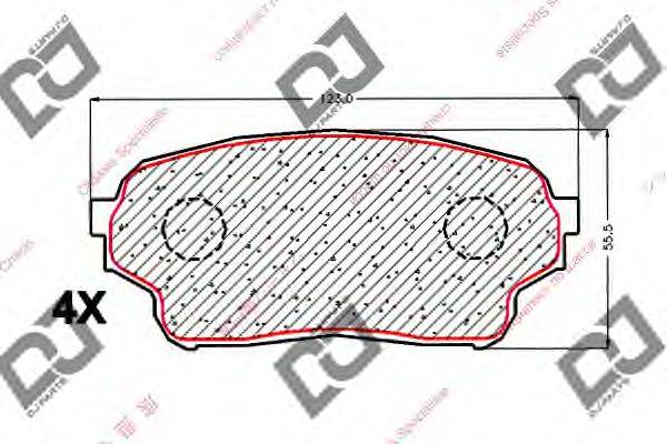 Комплект тормозных колодок, дисковый тормоз DJ PARTS BP1849