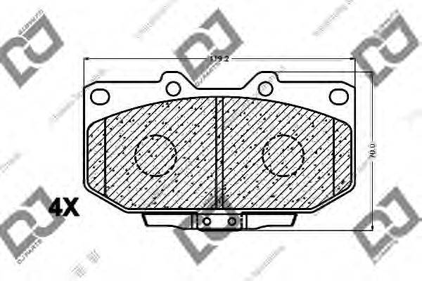 Комплект тормозных колодок, дисковый тормоз DJ PARTS BP1495