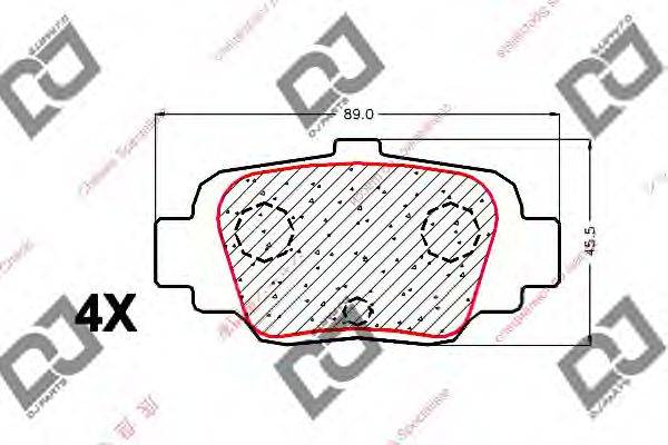 Комплект тормозных колодок, дисковый тормоз DJ PARTS BP1500