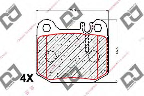 Комплект тормозных колодок, дисковый тормоз DJ PARTS BP1874