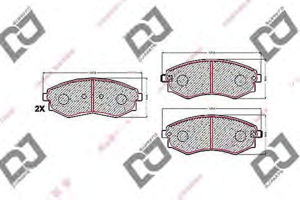 Комплект тормозных колодок, дисковый тормоз DJ PARTS BP1508