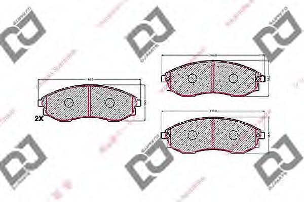 Комплект тормозных колодок, дисковый тормоз DJ PARTS BP1511