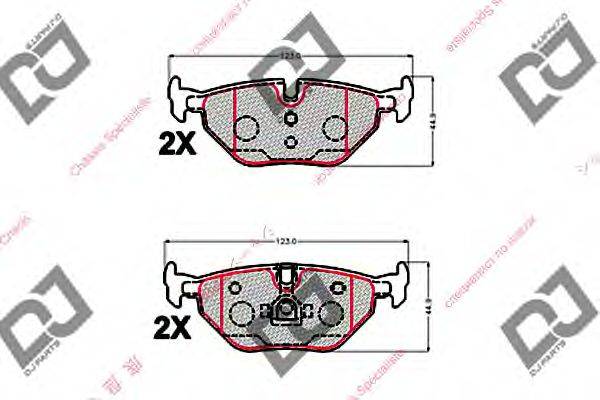 Комплект тормозных колодок, дисковый тормоз DJ PARTS BP1513