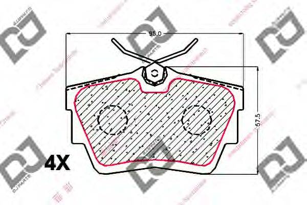 Комплект тормозных колодок, дисковый тормоз DJ PARTS BP1518