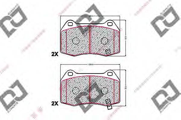 Комплект тормозных колодок, дисковый тормоз DJ PARTS BP1528