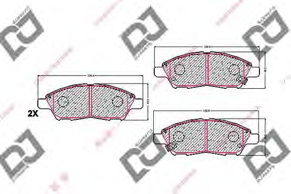 Комплект тормозных колодок, дисковый тормоз DJ PARTS BP1529