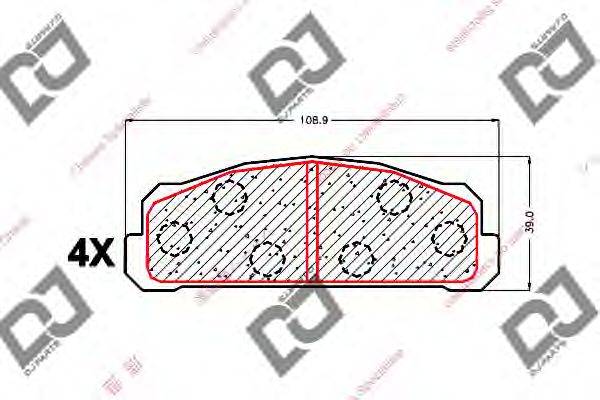 Комплект тормозных колодок, дисковый тормоз DJ PARTS BP1536