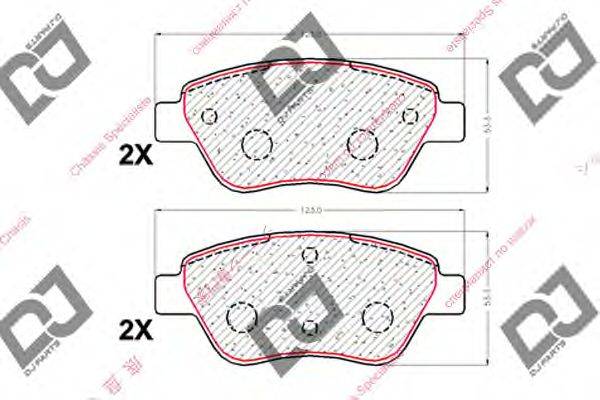 Комплект тормозных колодок, дисковый тормоз DJ PARTS BP1892