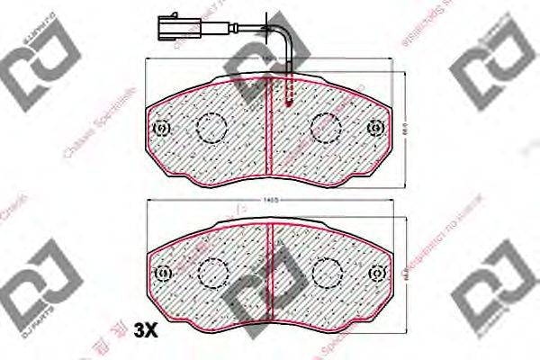 Комплект тормозных колодок, дисковый тормоз DJ PARTS BP1893