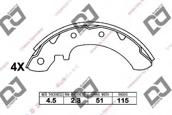 Комплект тормозных колодок DJ PARTS BS1168