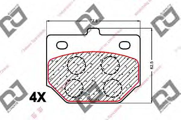 Комплект тормозных колодок, дисковый тормоз DJ PARTS BP1544