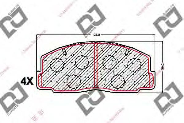 Комплект тормозных колодок, дисковый тормоз DJ PARTS BP1547