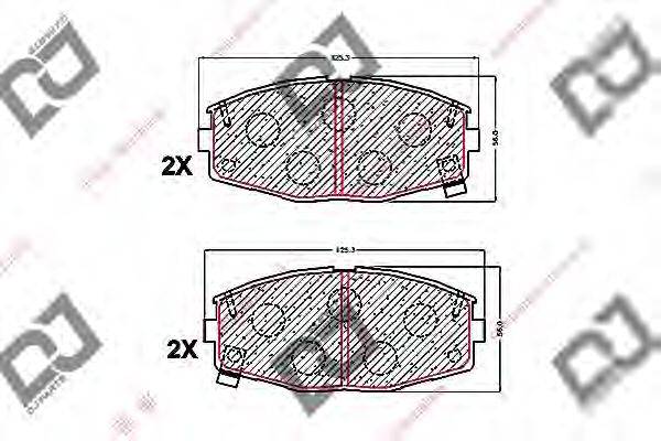 Комплект тормозных колодок, дисковый тормоз DJ PARTS BP1558