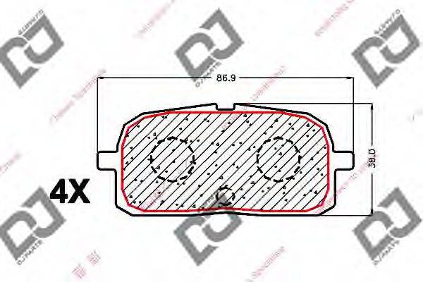 Комплект тормозных колодок, дисковый тормоз DJ PARTS BP1561