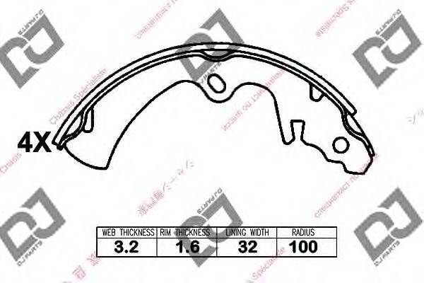 Комплект тормозных колодок DJ PARTS BS1265