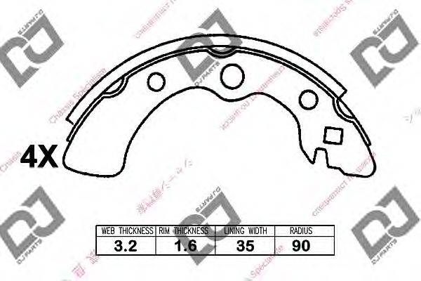 Комплект тормозных колодок DJ PARTS BS1325