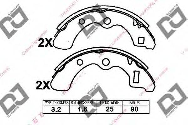 Комплект тормозных колодок DJ PARTS BS1326