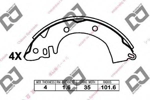 Комплект тормозных колодок DJ PARTS BS1344