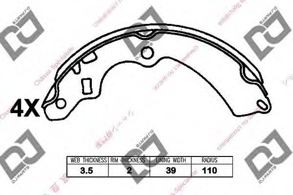 Комплект тормозных колодок DJ PARTS BS1394