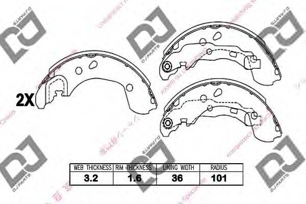 Комплект тормозных колодок DJ PARTS BS1406