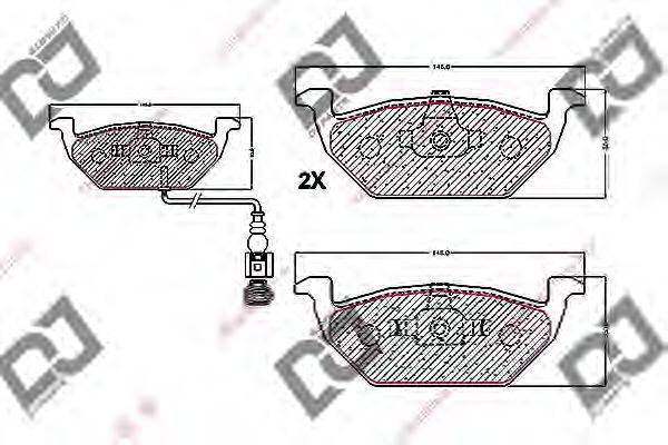 Комплект тормозных колодок, дисковый тормоз DJ PARTS BP1188