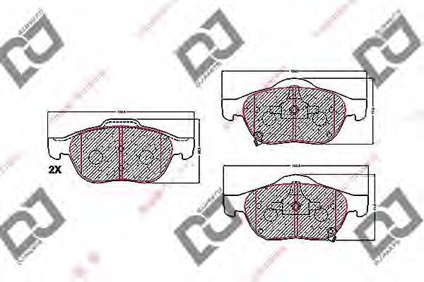 Комплект тормозных колодок, дисковый тормоз DJ PARTS BP1607