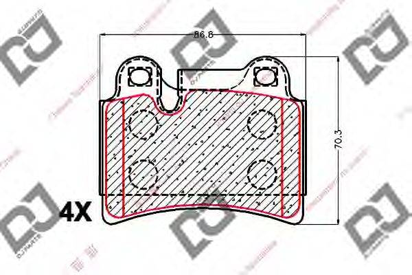 Комплект тормозных колодок, дисковый тормоз DJ PARTS BP1912